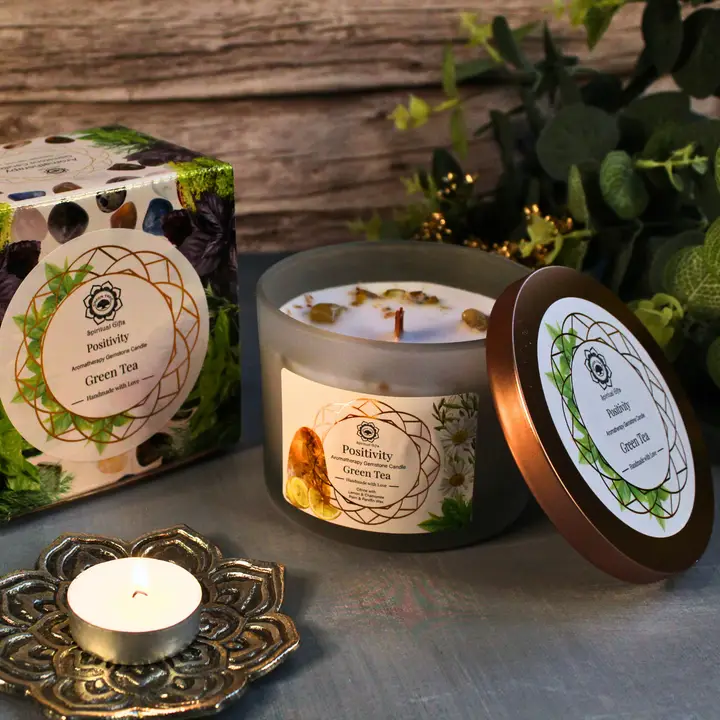 Green Tree Geurkaars Positivity (256g) Groene thee met citrien